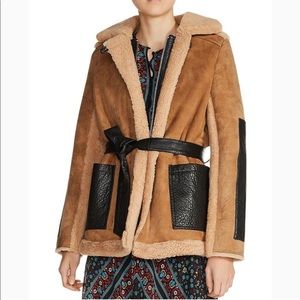 Maje Real Lamb Shearling / Sheepskin “Gulen” Coat